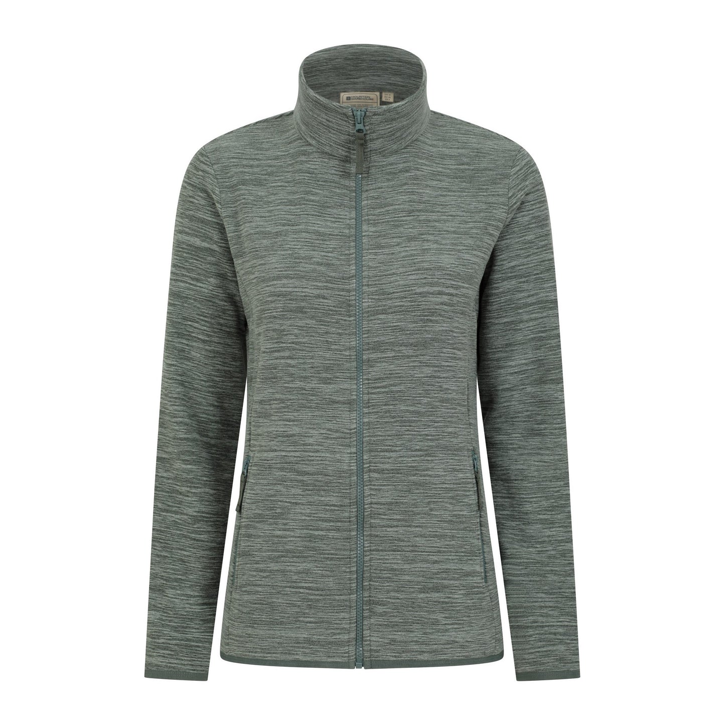 Khaki Green - Front - Mountain Warehouse Womens-Ladies Snowdon II Melange Full Zip Fleece Jacket