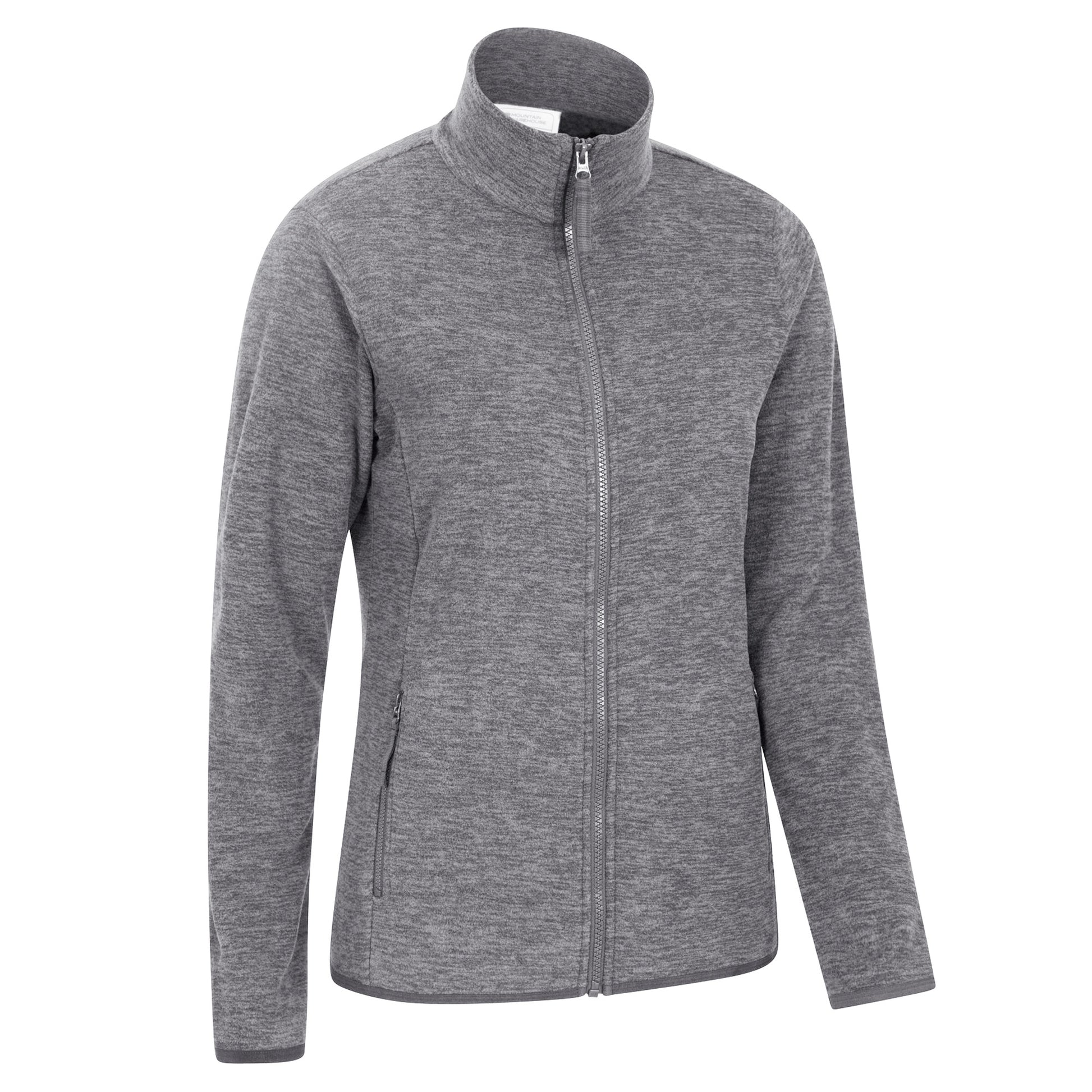 Charcoal - Side - Mountain Warehouse Womens-Ladies Snowdon II Melange Full Zip Fleece Jacket
