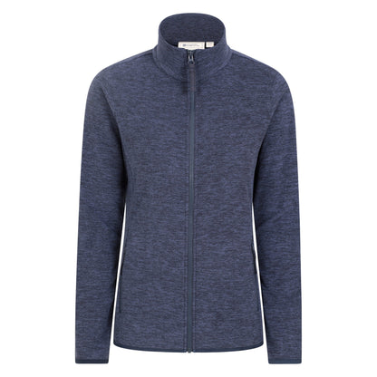 Dark Blue - Front - Mountain Warehouse Womens-Ladies Snowdon II Melange Full Zip Fleece Jacket