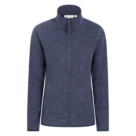 Dark Blue - Front - Mountain Warehouse Womens-Ladies Snowdon II Melange Full Zip Fleece Jacket