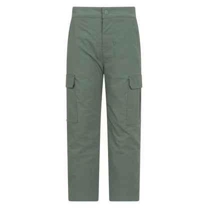 Khaki Green - Front - Mountain Warehouse Childrens-Kids Delta Stretch Fleece Lined Trousers