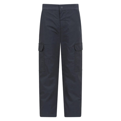 Black - Front - Mountain Warehouse Childrens-Kids Delta Stretch Fleece Lined Trousers