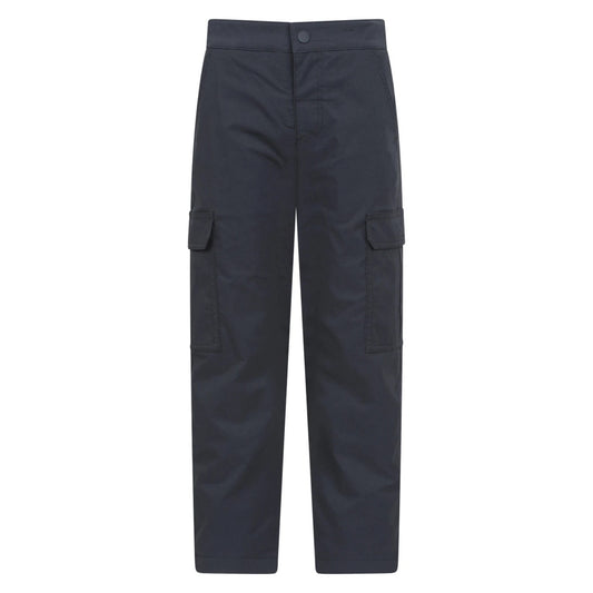 Black - Front - Mountain Warehouse Childrens-Kids Delta Stretch Fleece Lined Trousers