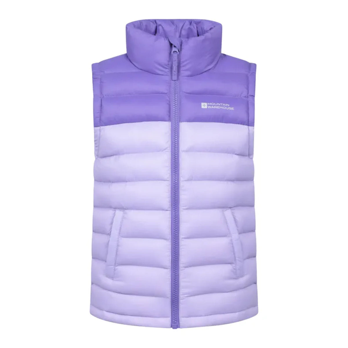 Purple - Front - Mountain Warehouse Childrens-Kids Colour Block Padded Gilet