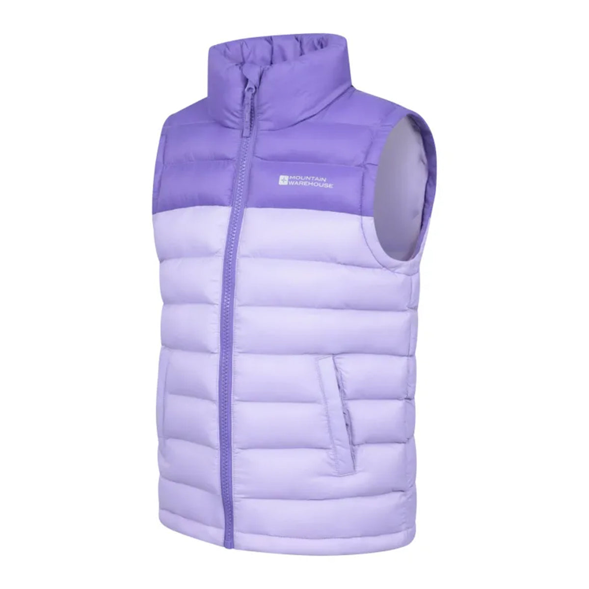 Purple - Side - Mountain Warehouse Childrens-Kids Colour Block Padded Gilet