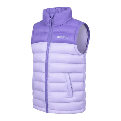 Purple - Side - Mountain Warehouse Childrens-Kids Colour Block Padded Gilet