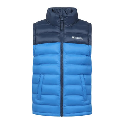Dark Blue - Front - Mountain Warehouse Childrens-Kids Colour Block Padded Gilet