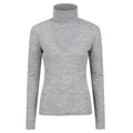 Light Grey - Front - Mountain Warehouse Womens-Ladies Merino Wool Roll Neck Base Layer Top