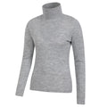 Light Grey - Side - Mountain Warehouse Womens-Ladies Merino Wool Roll Neck Base Layer Top