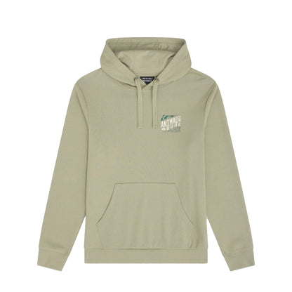 Khaki Green - Front - Animal Mens Bude Graphic Print Organic Cotton Hoodie