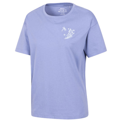 Cornflower Blue - Side - Mountain Warehouse Womens Ladies Dragonfly Embroidered Relaxed Fit Short Sleeved T Shirt