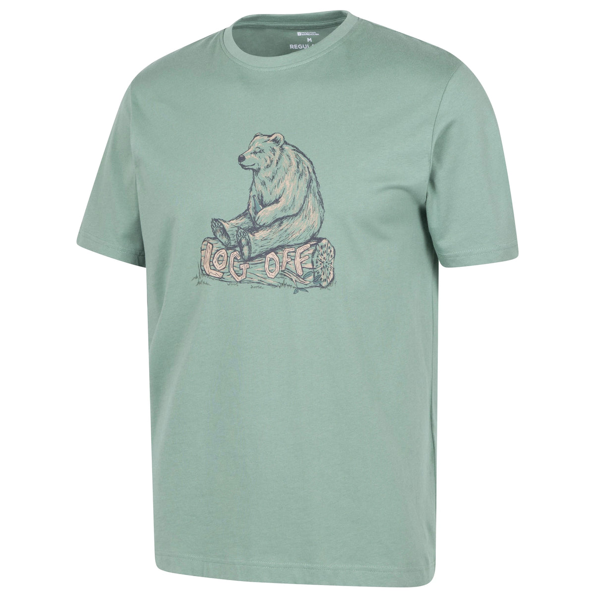 Khaki Green - Side - Mountain Warehouse Mens Log Off Graphic Short Sleeve T-Shirt