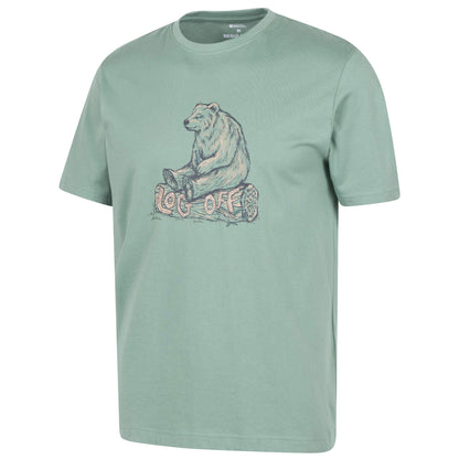 Khaki Green - Side - Mountain Warehouse Mens Log Off Graphic Short Sleeve T-Shirt