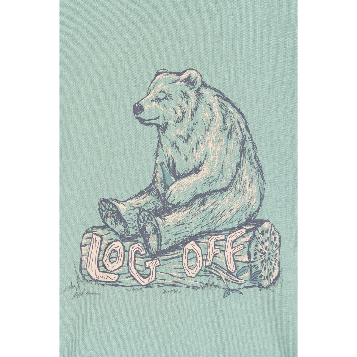 Khaki Green - Lifestyle - Mountain Warehouse Mens Log Off Graphic Short Sleeve T-Shirt