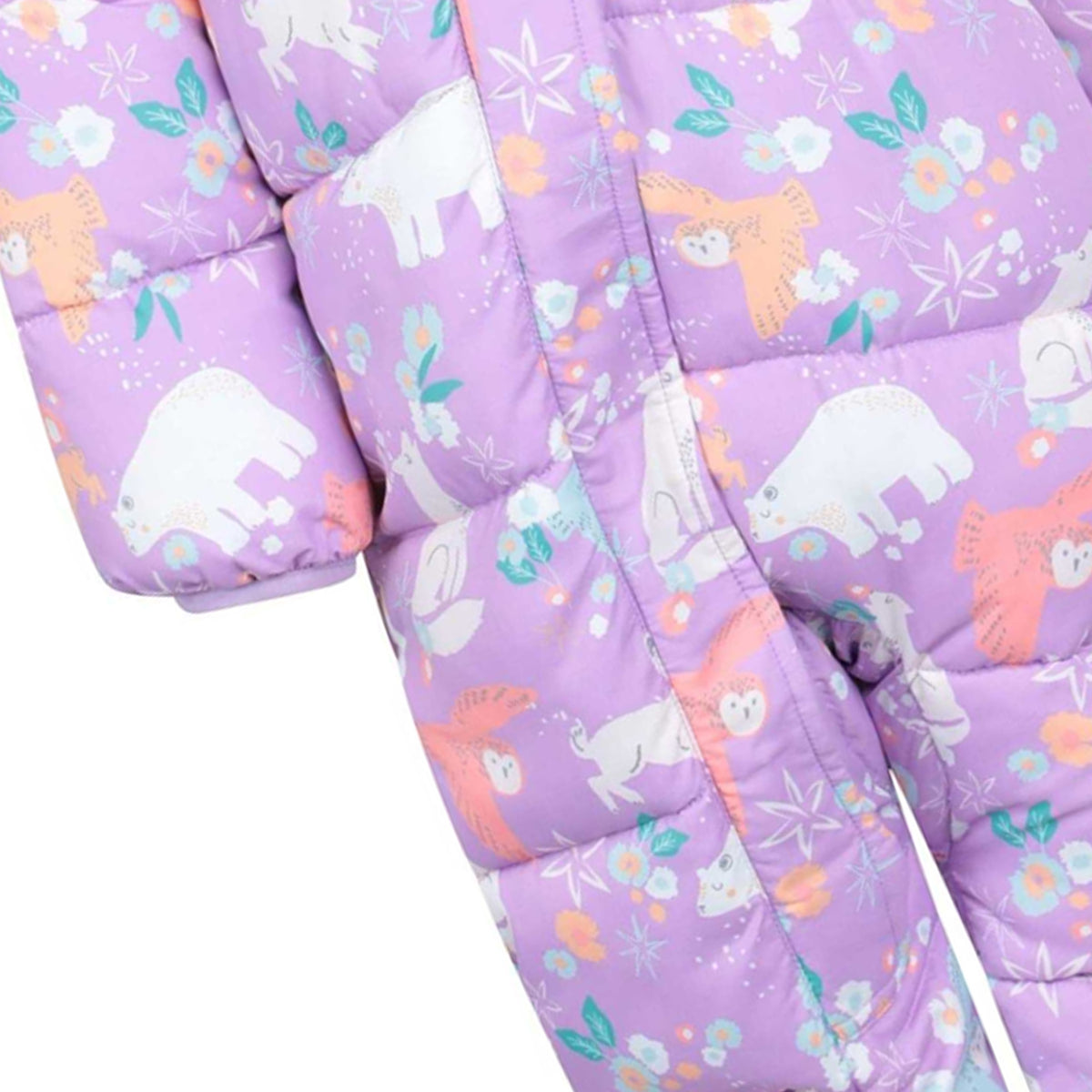 Bright Pink - Side - Mountain Warehouse Toddler Frosty Woodland Animals Padded Snowsuit