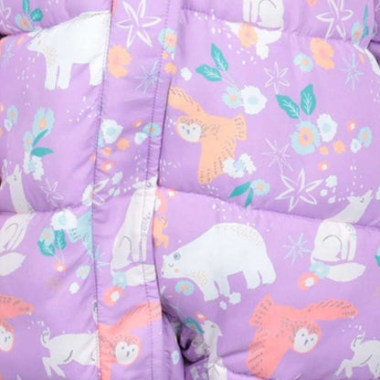 Bright Pink - Lifestyle - Mountain Warehouse Toddler Frosty Woodland Animals Padded Snowsuit