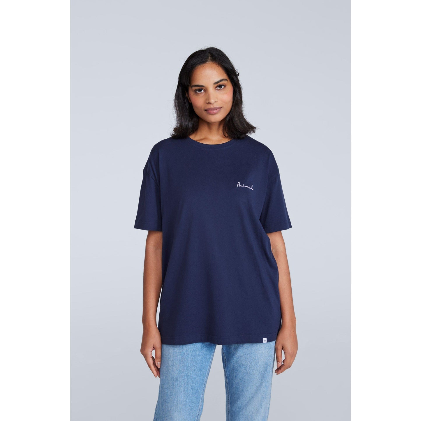 Dark Blue - Front - Animal Womens-Ladies Leena Organic Cotton Boxy T-Shirt
