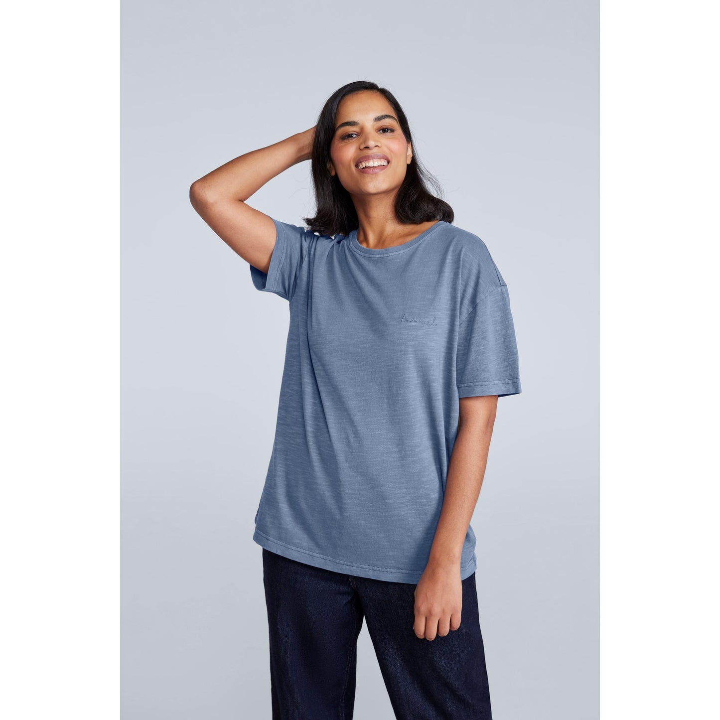 Blue - Front - Animal Womens-Ladies Leena Organic Cotton Boxy T-Shirt