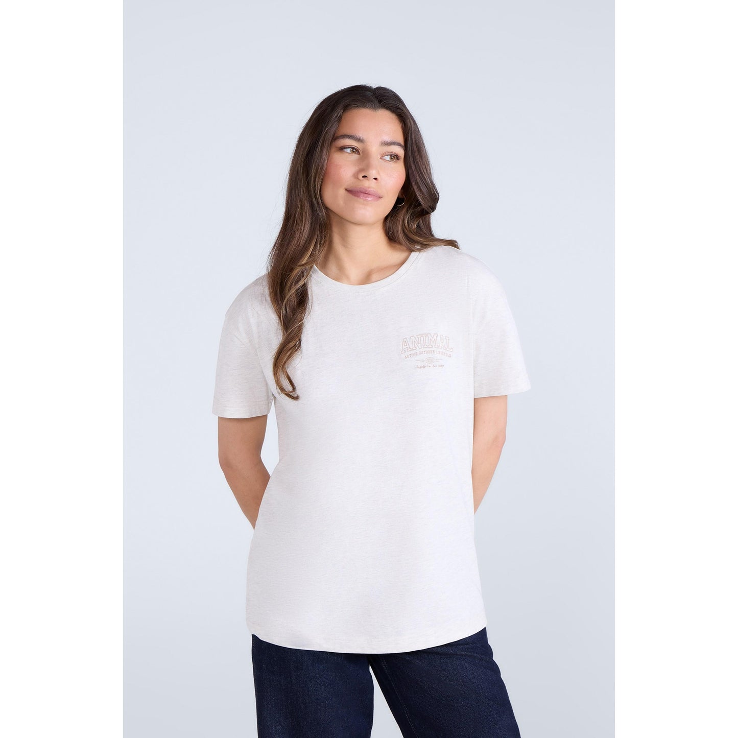 Cream - Front - Animal Womens-Ladies Leena Organic Cotton Boxy T-Shirt