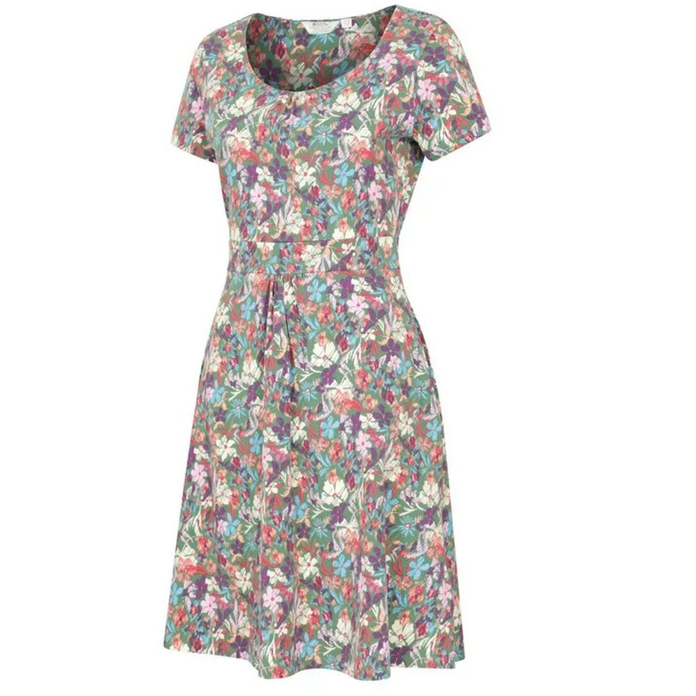 Teal - Back - Mountain Warehouse Womens-Ladies Orchid UV Protection Midi Dress