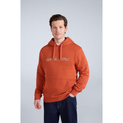 Rust - Front - Animal Mens Driver Logo Organic Hoodie