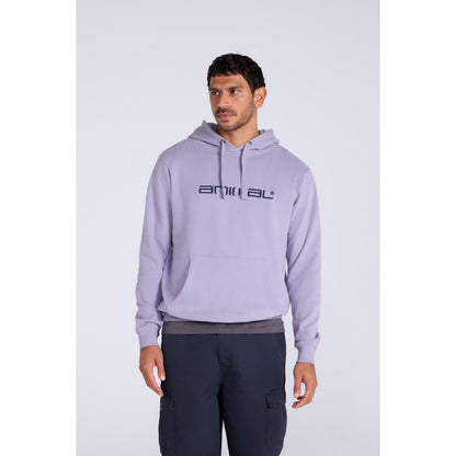 Light Blue - Front - Animal Mens Driver Logo Organic Hoodie