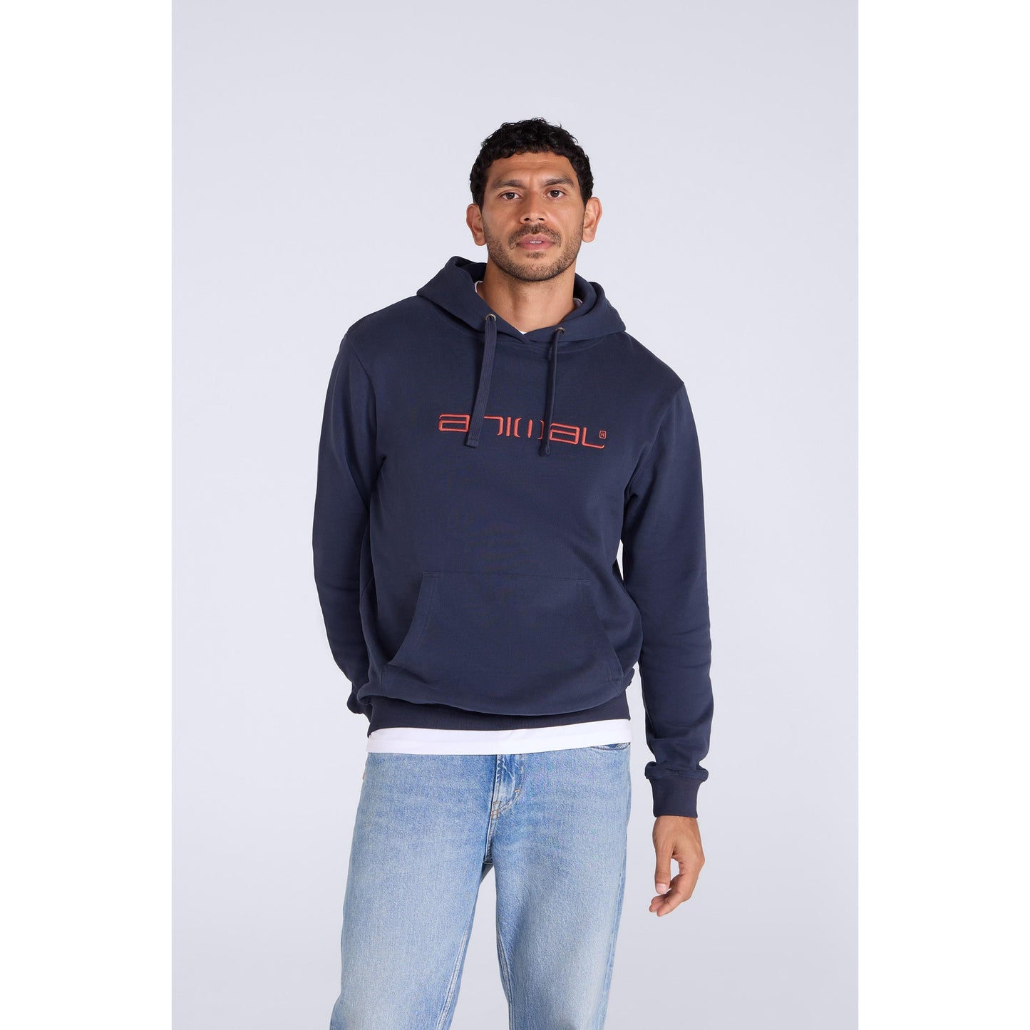 Corn Blue - Front - Animal Mens Driver Logo Organic Hoodie