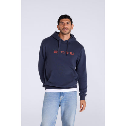 Corn Blue - Front - Animal Mens Driver Logo Organic Hoodie