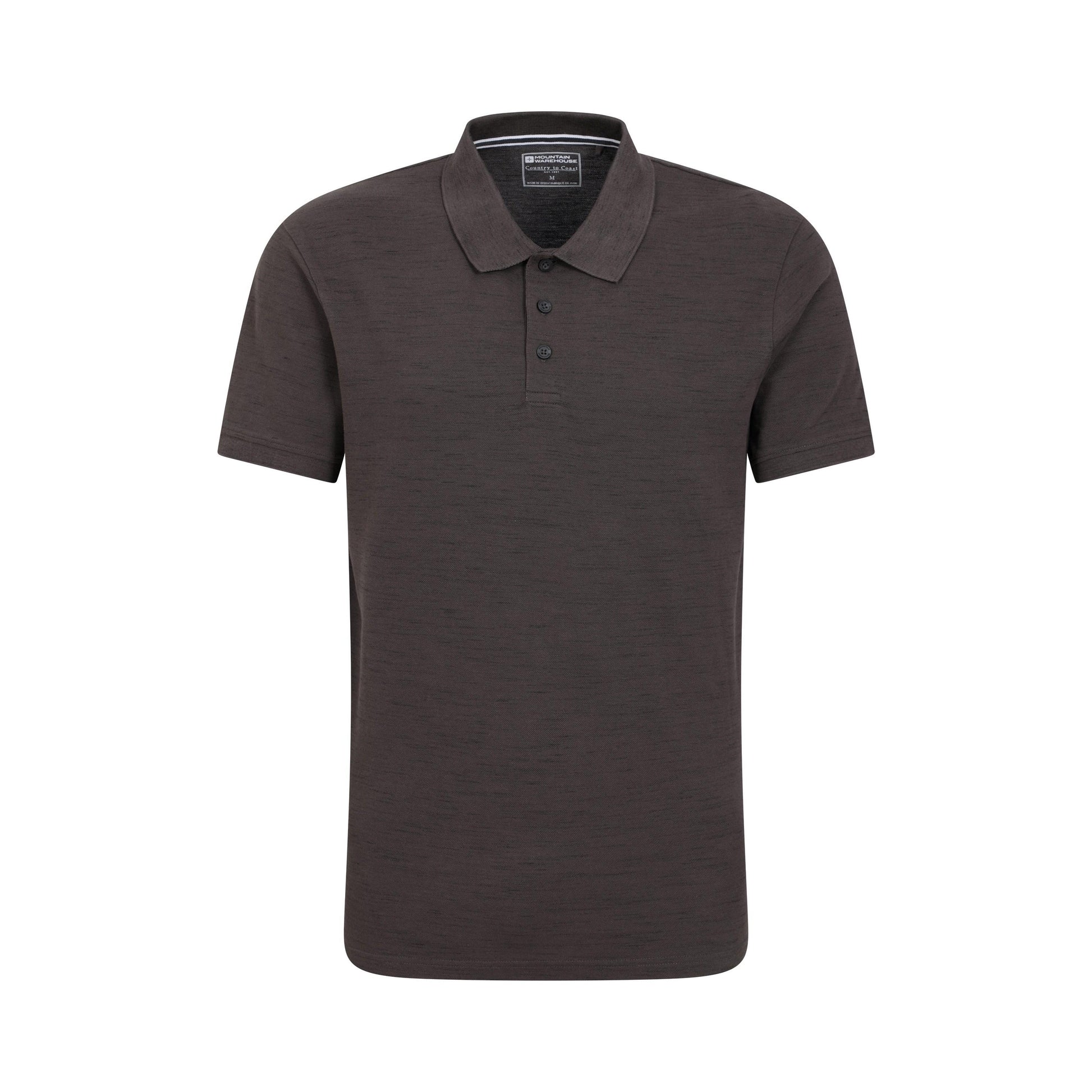 Charcoal - Front - Mountain Warehouse Mens Dawnay Textured Pique Polo Shirt