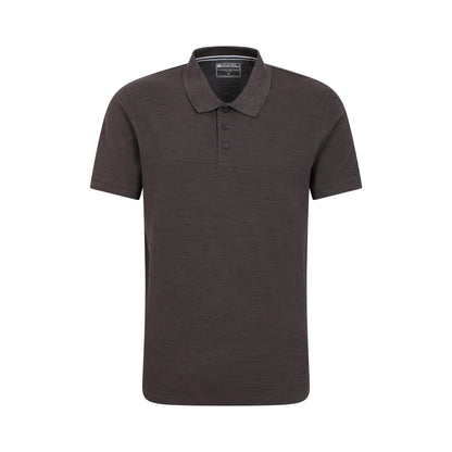 Charcoal - Front - Mountain Warehouse Mens Dawnay Textured Pique Polo Shirt