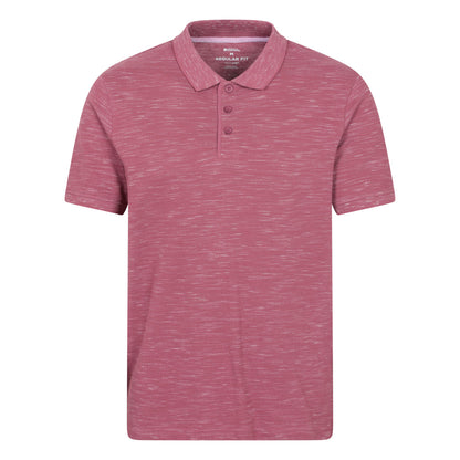 Burgundy - Front - Mountain Warehouse Mens Dawnay Textured Pique Polo Shirt
