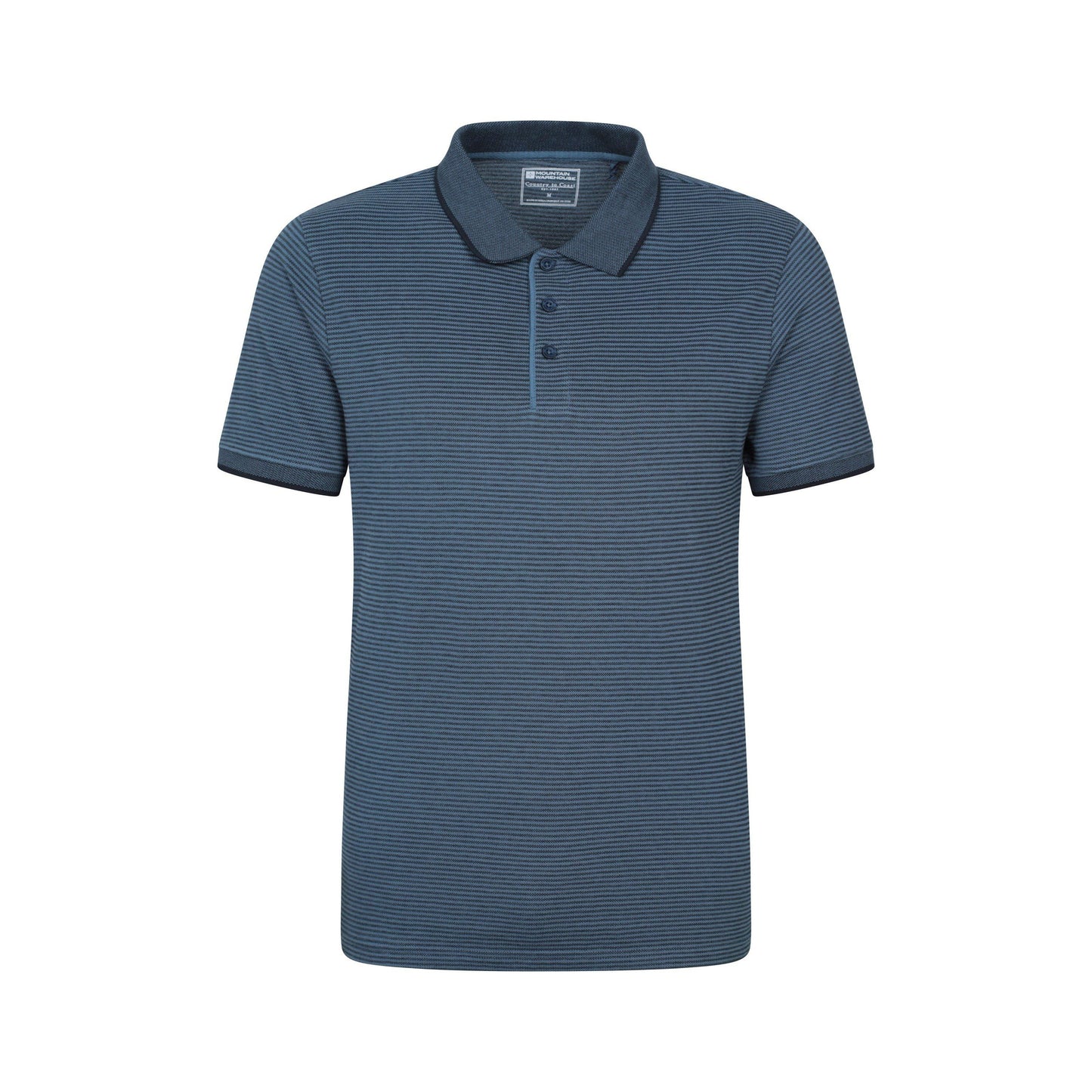 Dark Blue - Front - Mountain Warehouse Mens Dawnay Textured Pique Polo Shirt