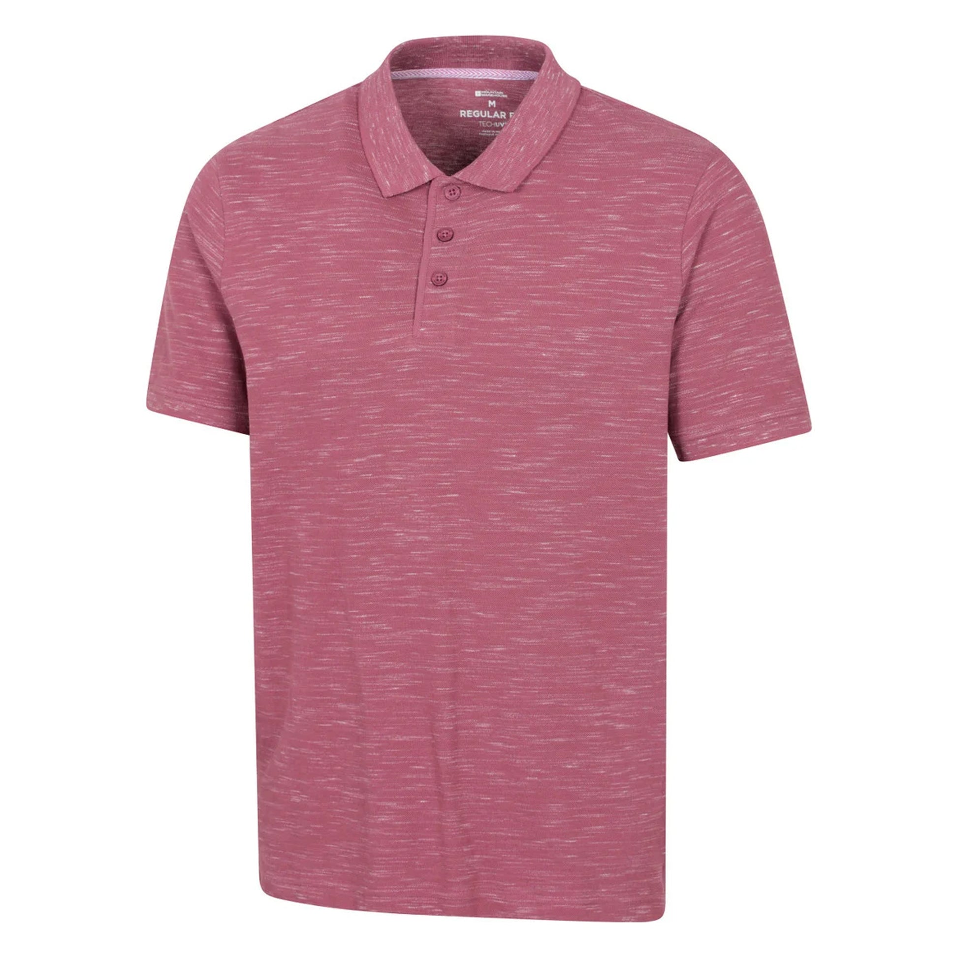 Burgundy - Side - Mountain Warehouse Mens Dawnay Textured Pique Polo Shirt