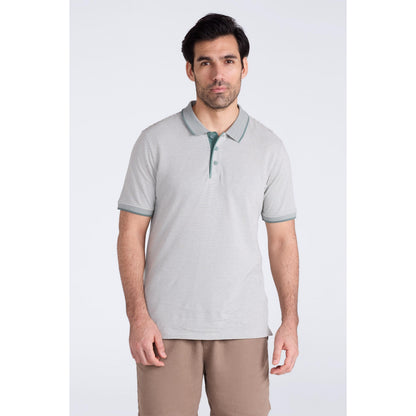 Light Khaki - Front - Mountain Warehouse Mens Dawnay Textured Pique Polo Shirt