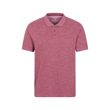 Burgundy - Front - Mountain Warehouse Mens Dawnay Textured Pique Polo Shirt