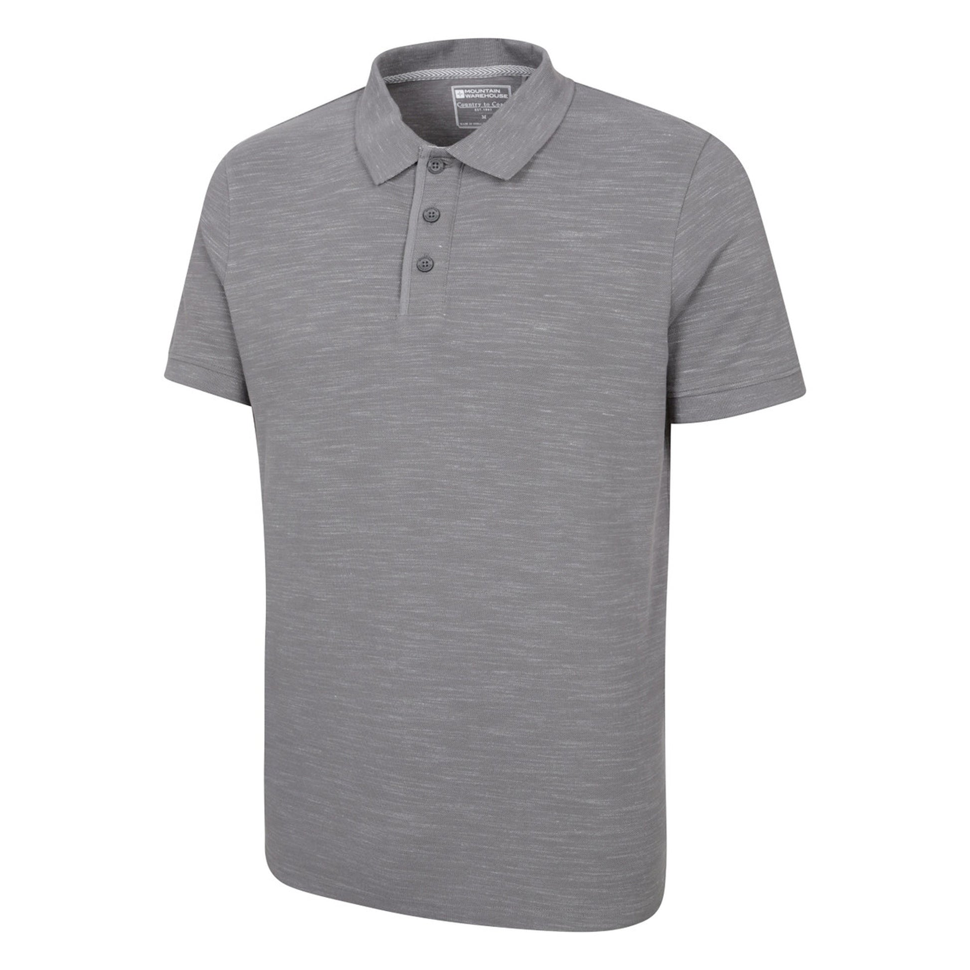Charcoal - Lifestyle - Mountain Warehouse Mens Dawnay Textured Pique Polo Shirt