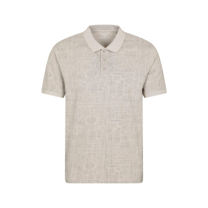 Off White - Front - Mountain Warehouse Mens Dawnay Textured Pique Polo Shirt