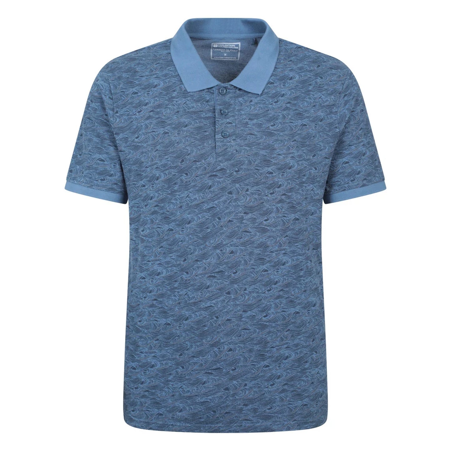 Corn Blue - Front - Mountain Warehouse Mens Dawnay Textured Pique Polo Shirt