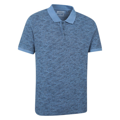 Corn Blue - Side - Mountain Warehouse Mens Dawnay Textured Pique Polo Shirt