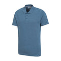 Blue - Side - Mountain Warehouse Mens Dawnay Textured Pique Polo Shirt