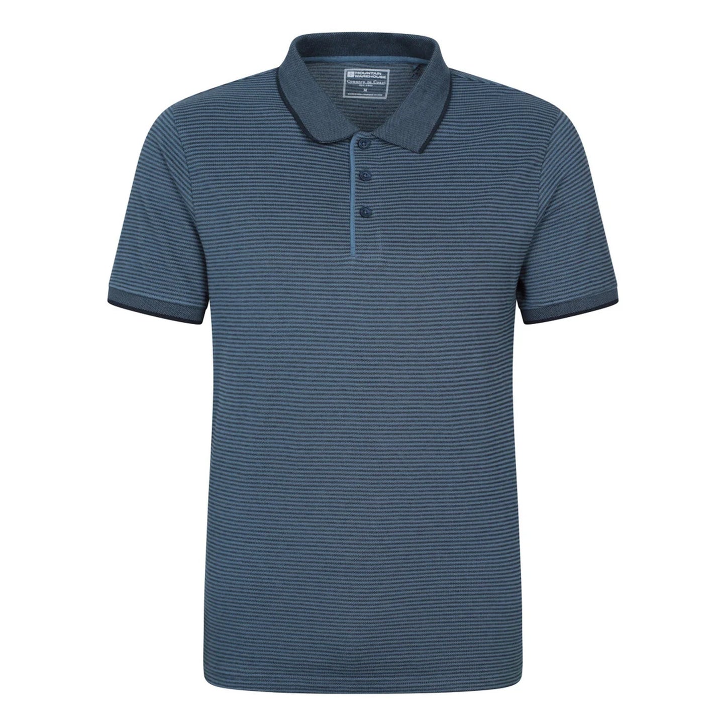 Dark Blue - Front - Mountain Warehouse Mens Dawnay Textured Pique Polo Shirt