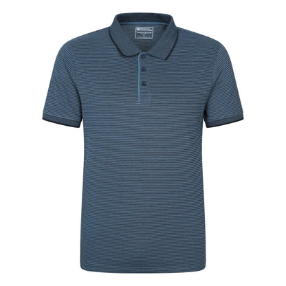 Dark Blue - Front - Mountain Warehouse Mens Dawnay Textured Pique Polo Shirt
