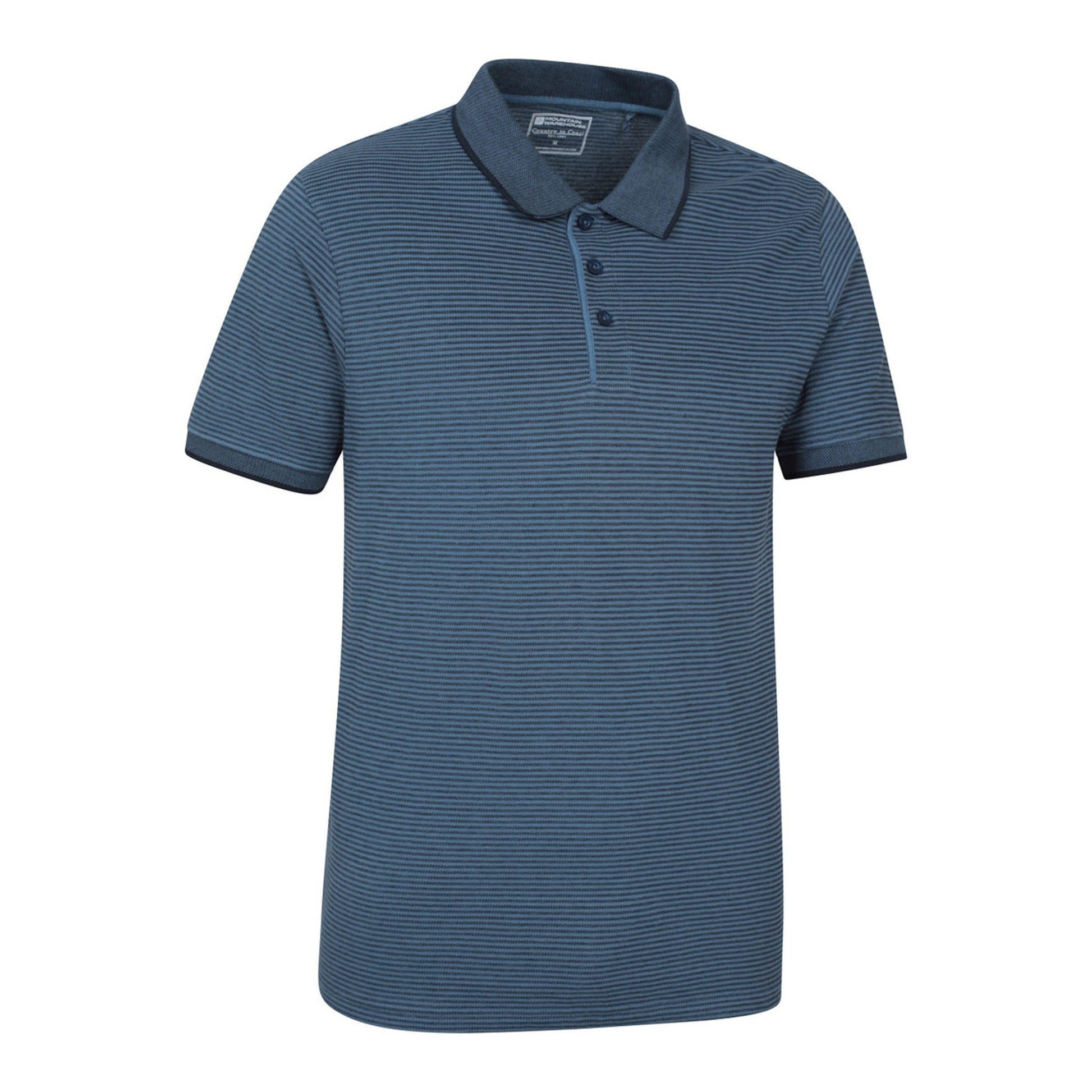 Dark Blue - Side - Mountain Warehouse Mens Dawnay Textured Pique Polo Shirt