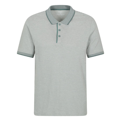 Light Khaki - Front - Mountain Warehouse Mens Dawnay Textured Pique Polo Shirt