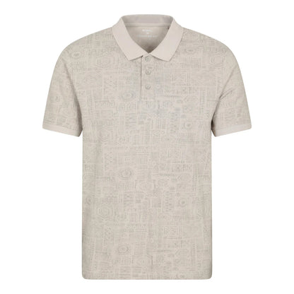Off White - Front - Mountain Warehouse Mens Dawnay Textured Pique Polo Shirt