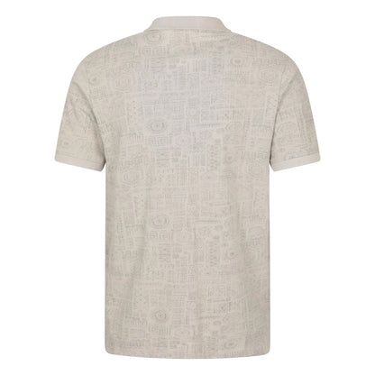 Off White - Back - Mountain Warehouse Mens Dawnay Textured Pique Polo Shirt