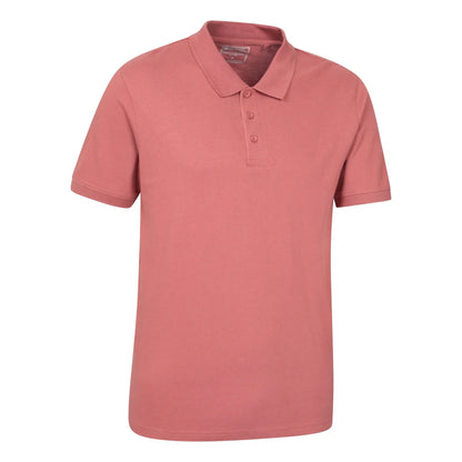 Rust - Side - Mountain Warehouse Mens Dawnay Textured Pique Polo Shirt
