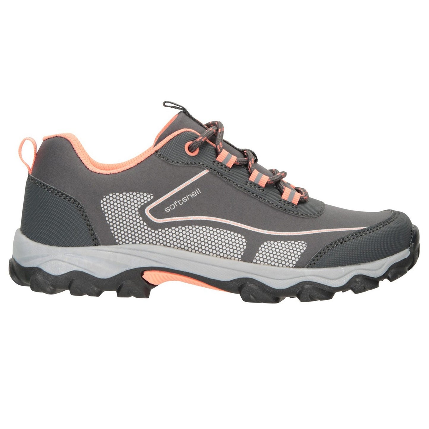 Light Grey - Back - Mountain Warehouse Childrens-Kids Softshell Walking Shoes