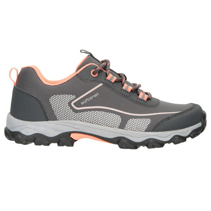 Light Grey - Back - Mountain Warehouse Childrens-Kids Softshell Walking Shoes
