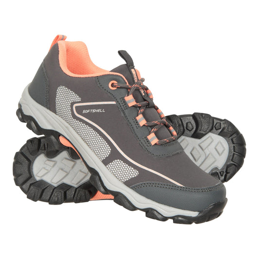 Grey - Front - Mountain Warehouse Childrens-Kids Softshell Walking Shoes
